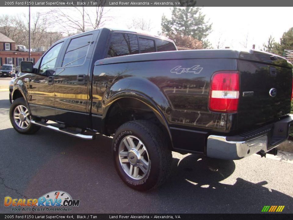 2005 Ford F150 Lariat SuperCrew 4x4 Black / Tan Photo #3