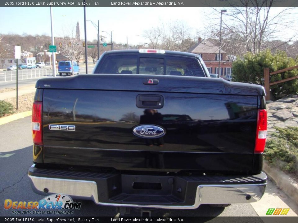 2005 Ford F150 Lariat SuperCrew 4x4 Black / Tan Photo #6