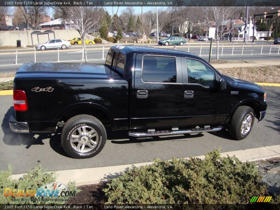 2005 Ford F150 Lariat SuperCrew 4x4 Black / Tan Photo #7