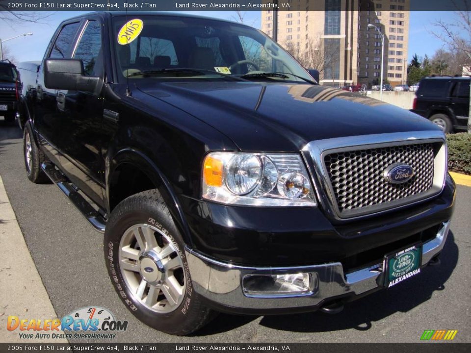 2005 Ford F150 Lariat SuperCrew 4x4 Black / Tan Photo #8