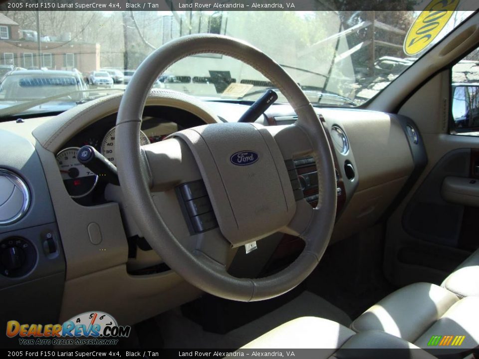 2005 Ford F150 Lariat SuperCrew 4x4 Black / Tan Photo #11