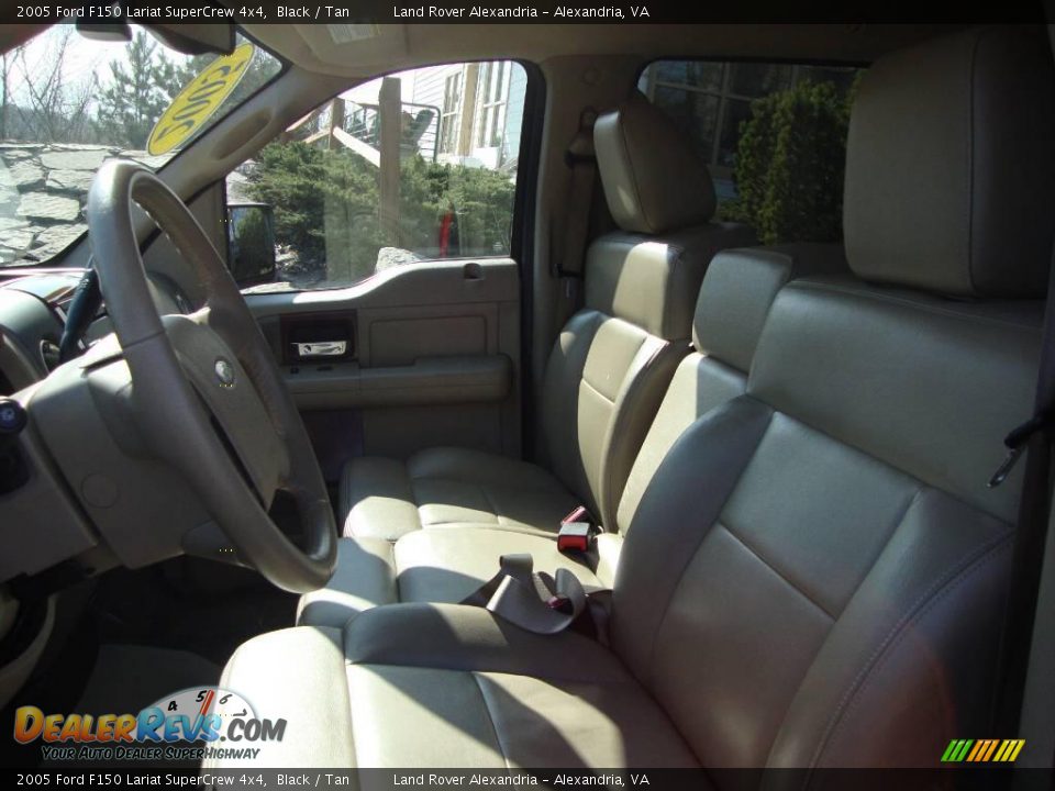 2005 Ford F150 Lariat SuperCrew 4x4 Black / Tan Photo #12