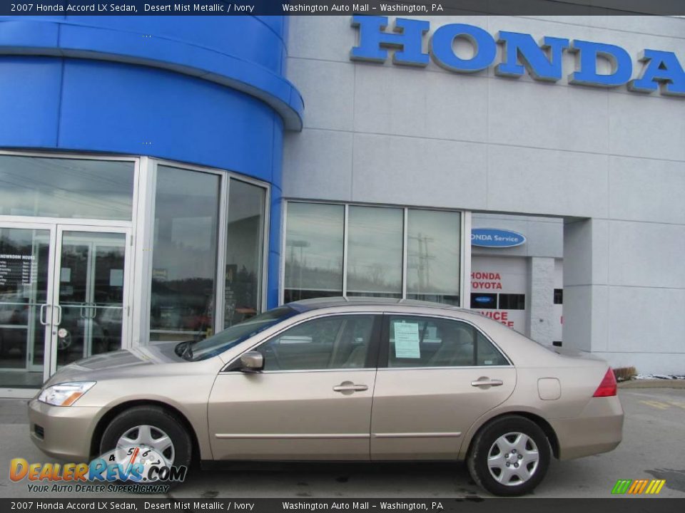 2007 Honda Accord LX Sedan Desert Mist Metallic / Ivory Photo #3