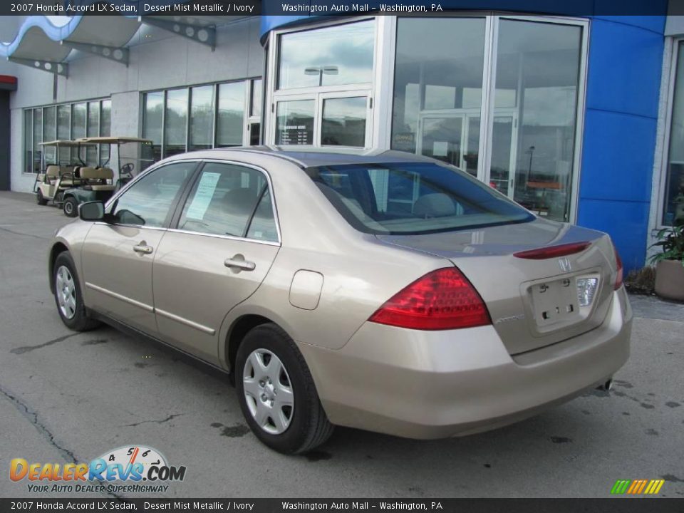 2007 Honda Accord LX Sedan Desert Mist Metallic / Ivory Photo #4