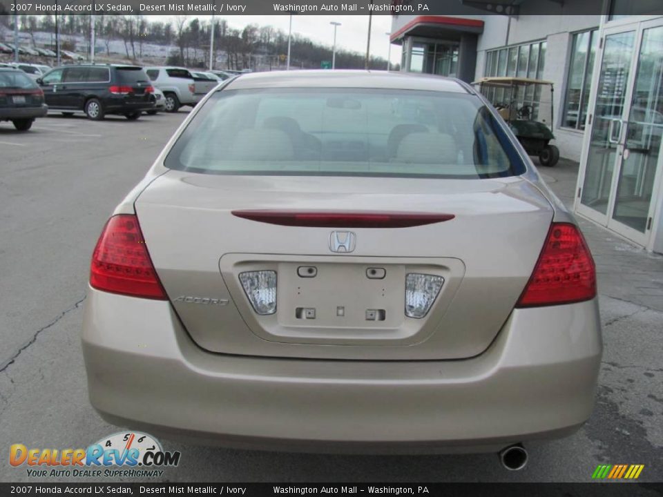 2007 Honda Accord LX Sedan Desert Mist Metallic / Ivory Photo #5