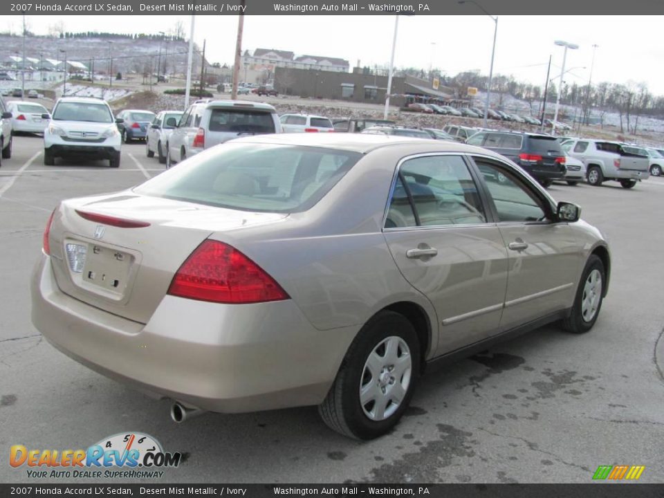 2007 Honda Accord LX Sedan Desert Mist Metallic / Ivory Photo #6