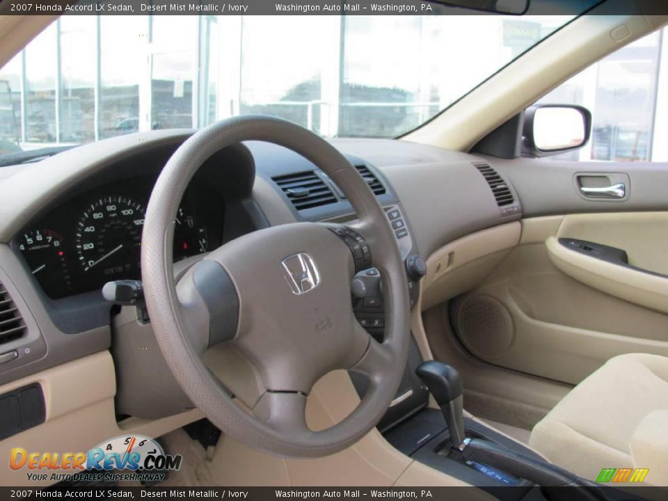 2007 Honda Accord LX Sedan Desert Mist Metallic / Ivory Photo #11