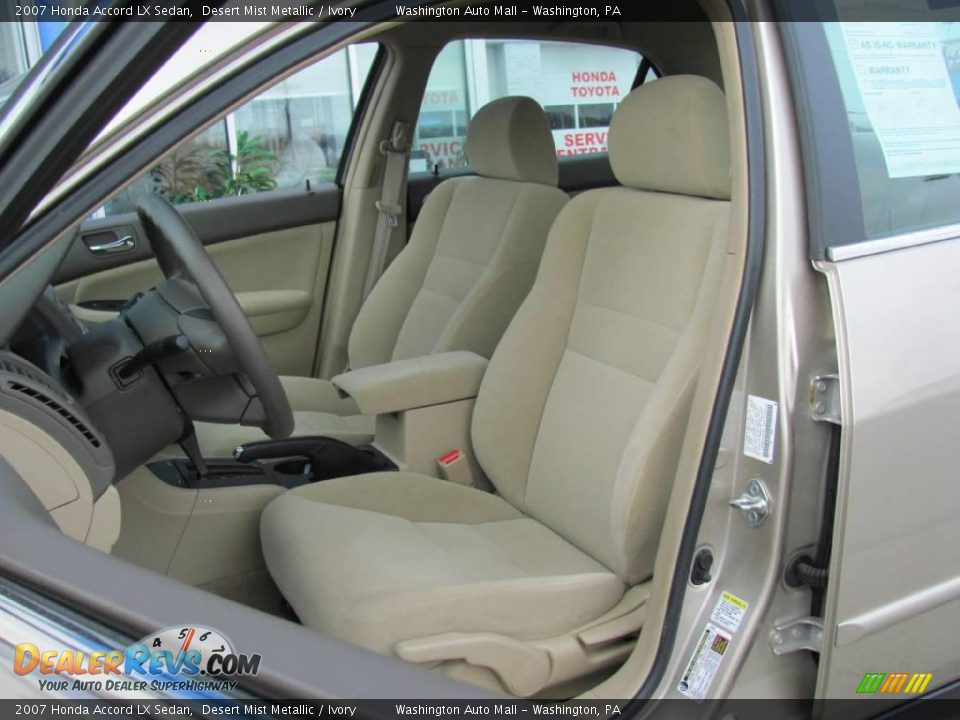2007 Honda Accord LX Sedan Desert Mist Metallic / Ivory Photo #13