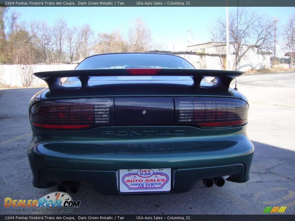 1994 Pontiac Firebird Trans Am Coupe Dark Green Metallic / Tan Photo #9