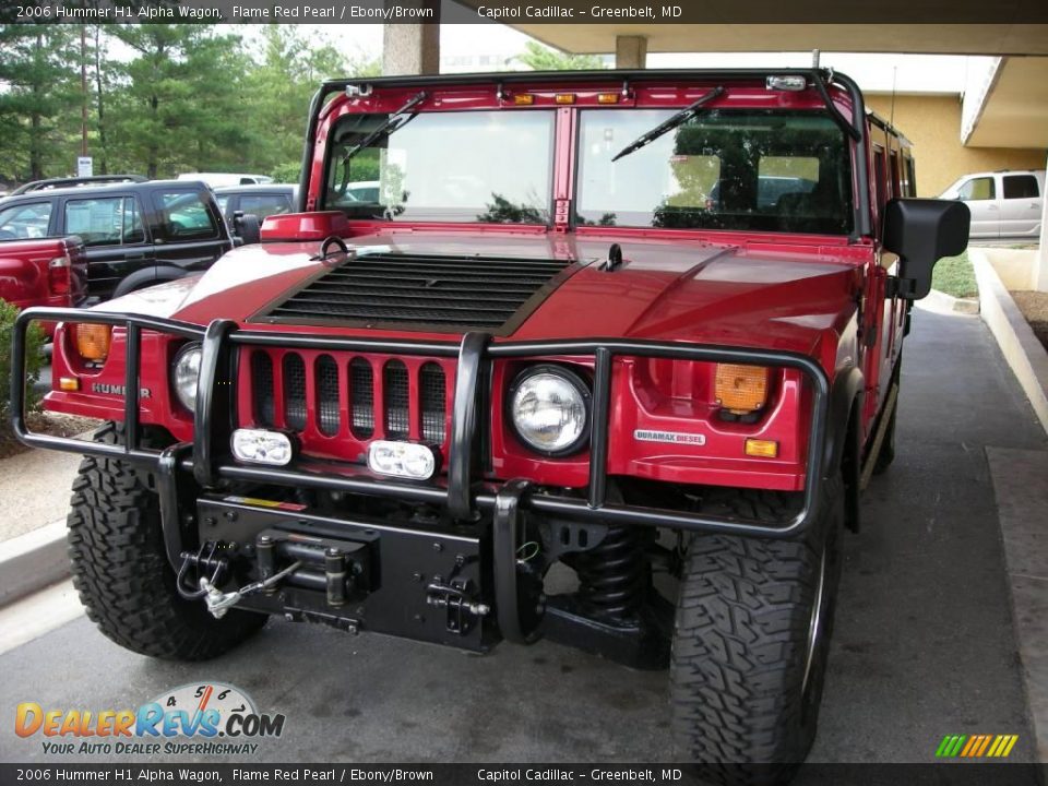 2006 Hummer H1 Alpha Wagon Flame Red Pearl / Ebony/Brown Photo #2