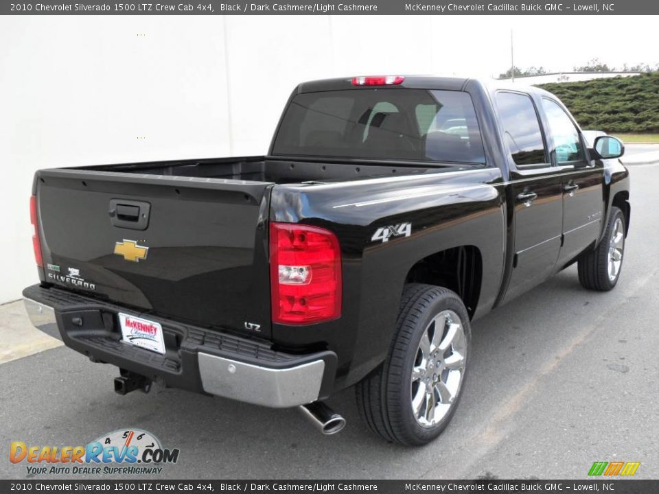 2010 Chevrolet Silverado 1500 LTZ Crew Cab 4x4 Black / Dark Cashmere/Light Cashmere Photo #4