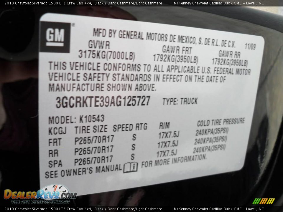2010 Chevrolet Silverado 1500 LTZ Crew Cab 4x4 Black / Dark Cashmere/Light Cashmere Photo #11