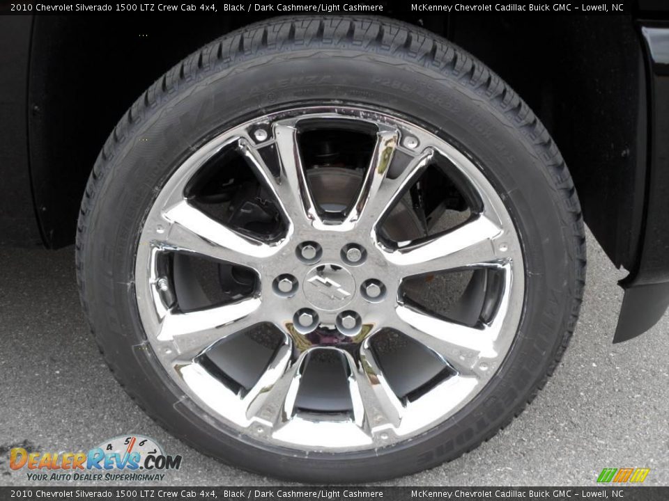 2010 Chevrolet Silverado 1500 LTZ Crew Cab 4x4 Black / Dark Cashmere/Light Cashmere Photo #24