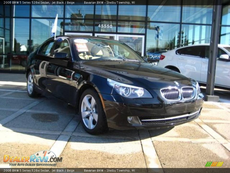 2008 BMW 5 Series 528xi Sedan Jet Black / Beige Photo #1