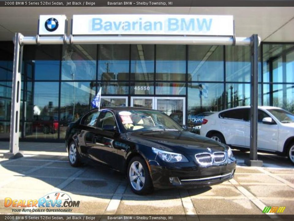 2008 BMW 5 Series 528xi Sedan Jet Black / Beige Photo #2