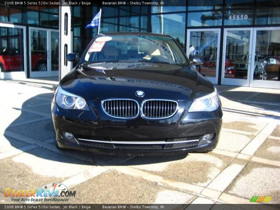 2008 BMW 5 Series 528xi Sedan Jet Black / Beige Photo #3
