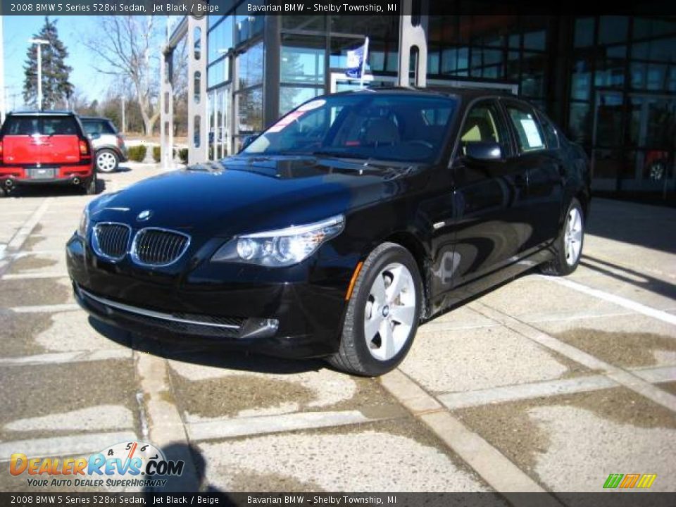 2008 BMW 5 Series 528xi Sedan Jet Black / Beige Photo #4