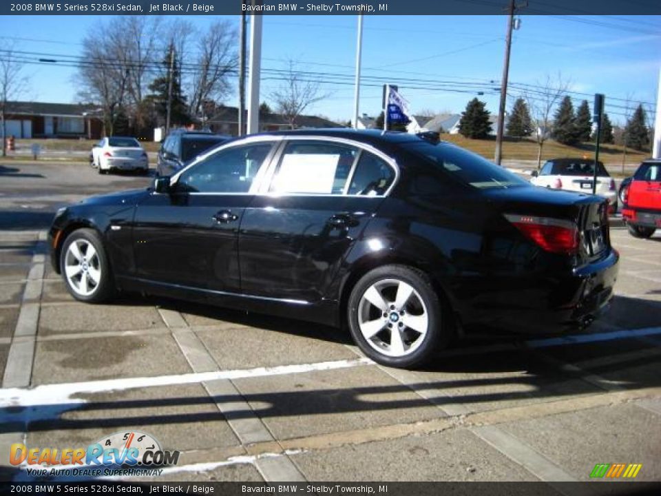 2008 BMW 5 Series 528xi Sedan Jet Black / Beige Photo #5