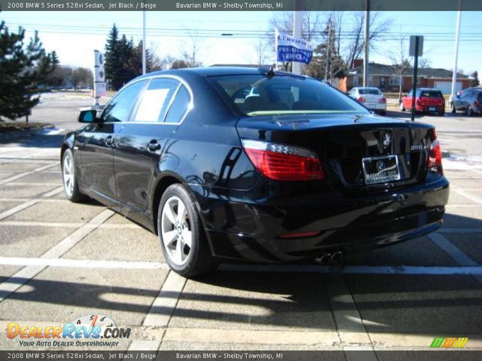 2008 BMW 5 Series 528xi Sedan Jet Black / Beige Photo #6