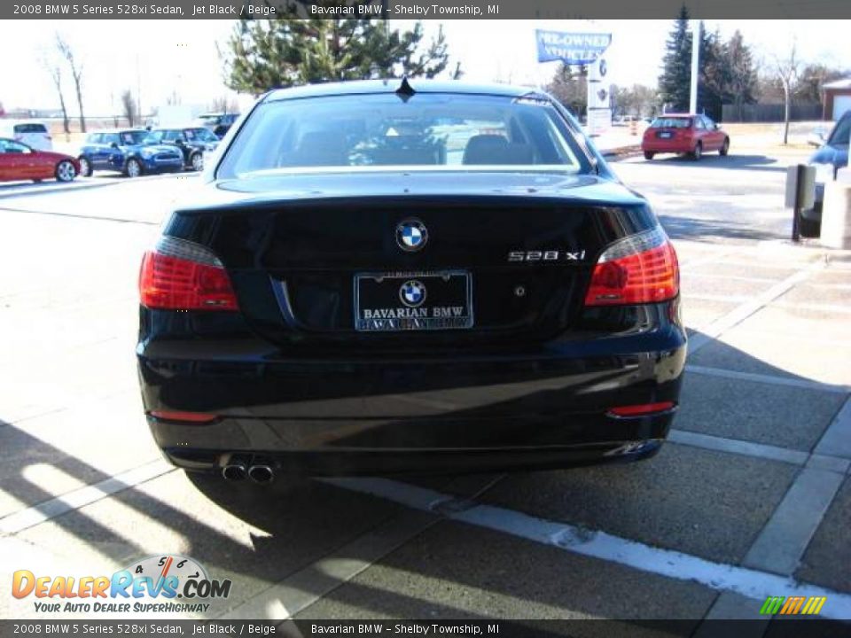 2008 BMW 5 Series 528xi Sedan Jet Black / Beige Photo #7