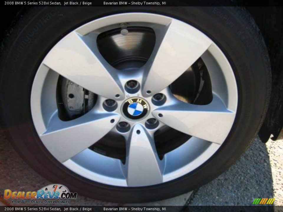 2008 BMW 5 Series 528xi Sedan Jet Black / Beige Photo #10