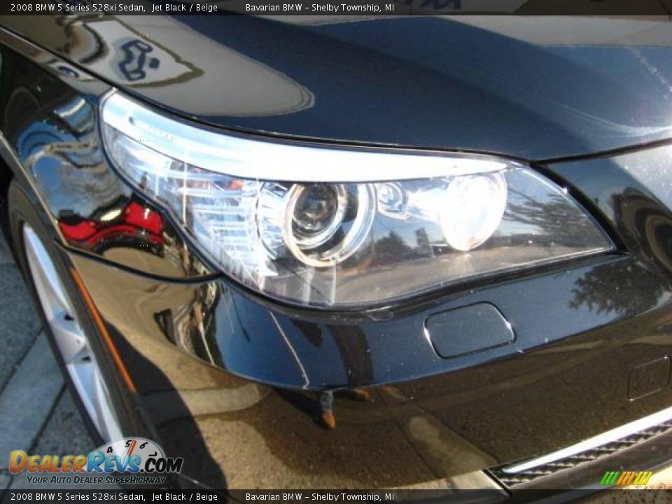 2008 BMW 5 Series 528xi Sedan Jet Black / Beige Photo #11
