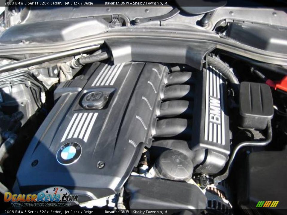 2008 BMW 5 Series 528xi Sedan Jet Black / Beige Photo #12
