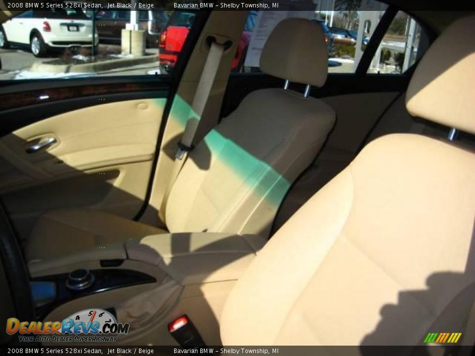 2008 BMW 5 Series 528xi Sedan Jet Black / Beige Photo #14