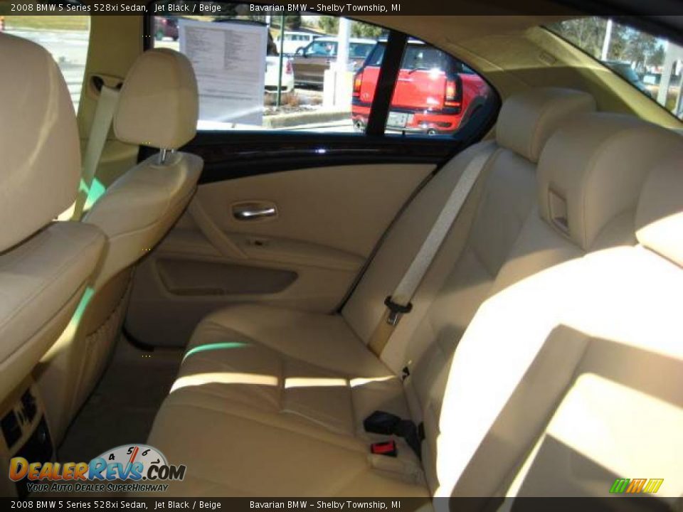 2008 BMW 5 Series 528xi Sedan Jet Black / Beige Photo #15
