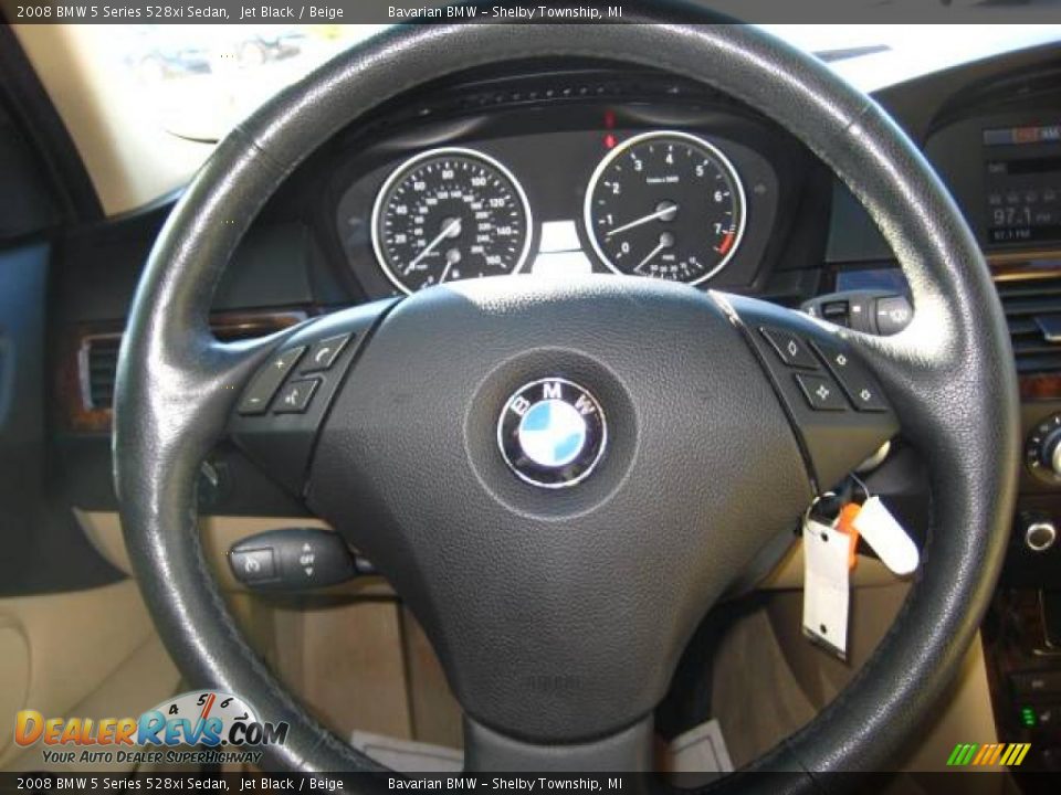 2008 BMW 5 Series 528xi Sedan Jet Black / Beige Photo #21