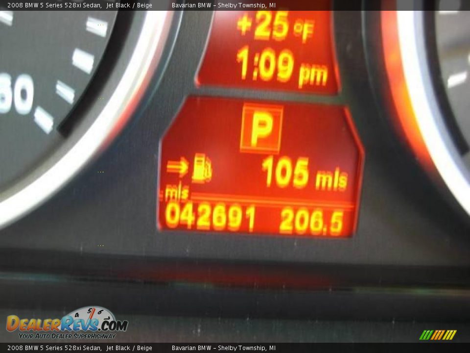 2008 BMW 5 Series 528xi Sedan Jet Black / Beige Photo #23