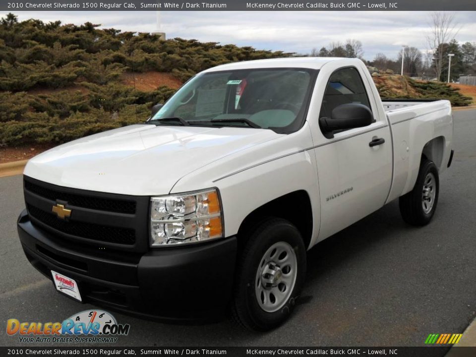 2010 Chevrolet Silverado 1500 Regular Cab Summit White / Dark Titanium Photo #1