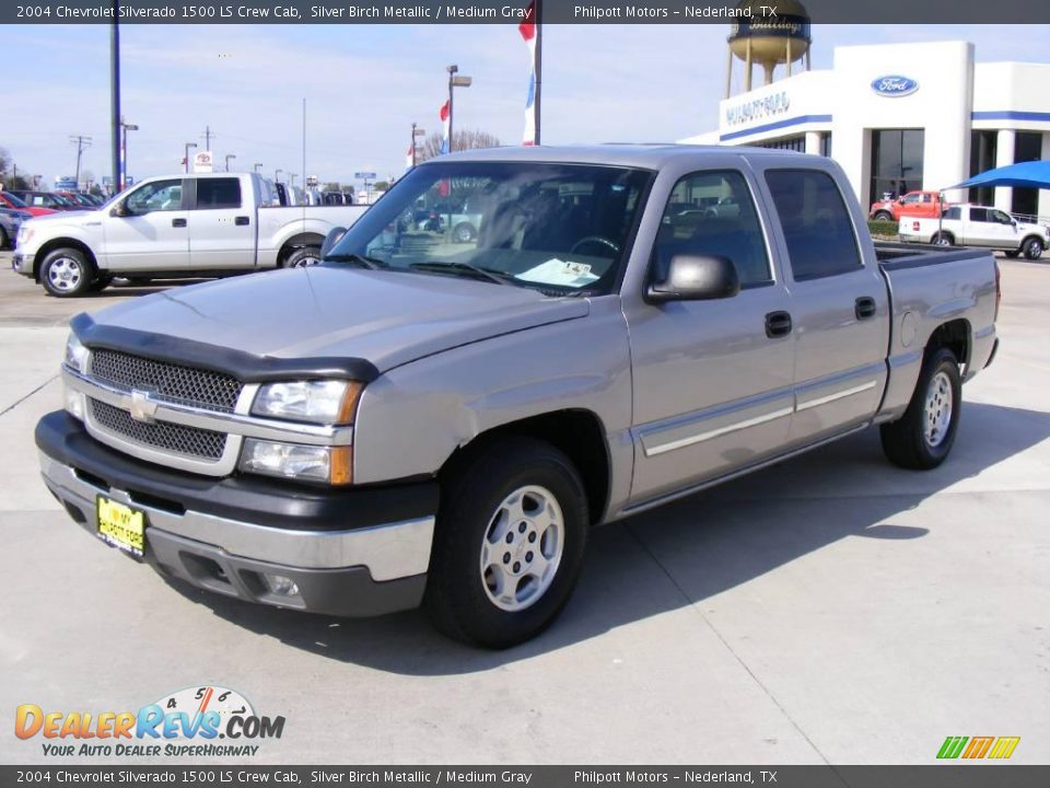 2004 Chevrolet Silverado 1500 LS Crew Cab Silver Birch Metallic / Medium Gray Photo #7