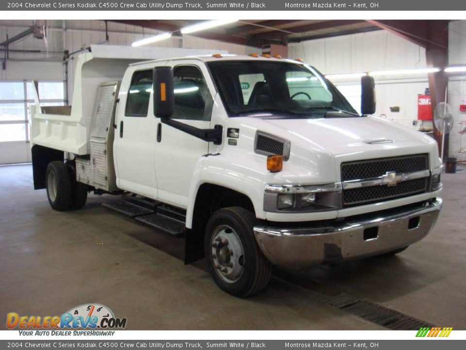 2004 Chevrolet C Series Kodiak C4500 Crew Cab Utility Dump Truck Summit White / Black Photo #4