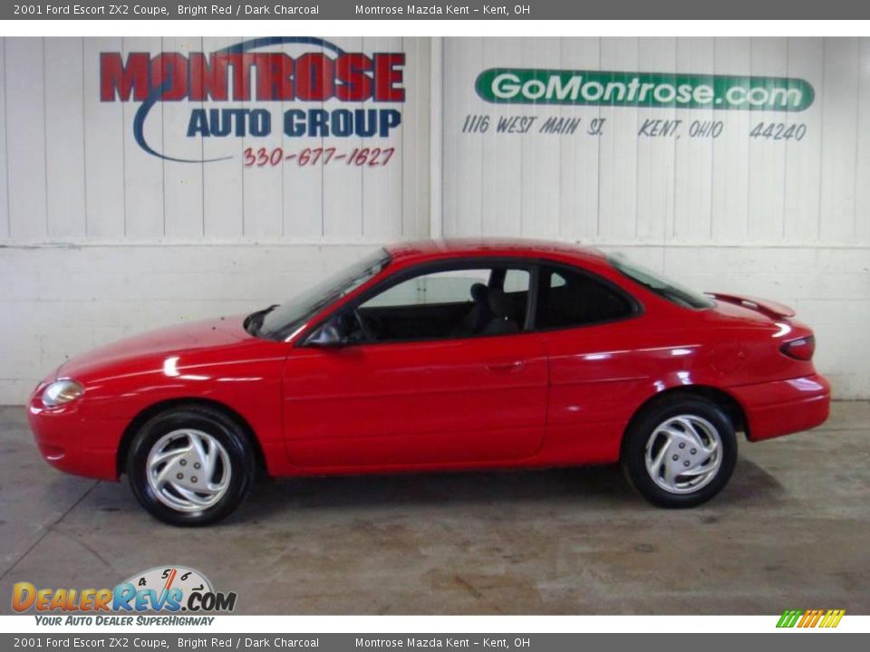 2001 Ford Escort ZX2 Coupe Bright Red / Dark Charcoal Photo #2