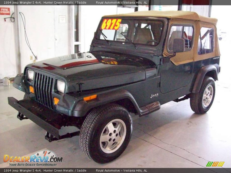 1994 Jeep Wrangler S 4x4 Hunter Green Metallic / Saddle Photo #3