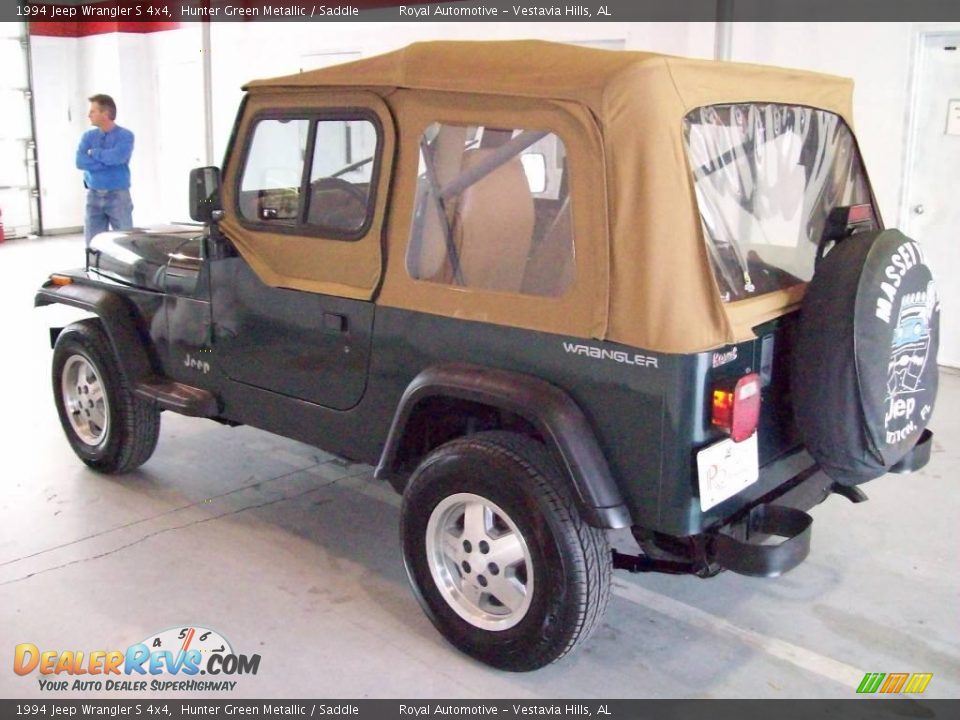 1994 Jeep Wrangler S 4x4 Hunter Green Metallic / Saddle Photo #4