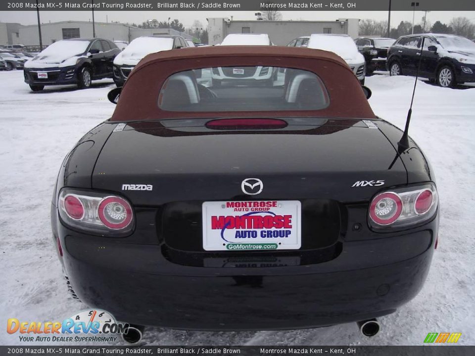 2008 Mazda MX-5 Miata Grand Touring Roadster Brilliant Black / Saddle Brown Photo #4