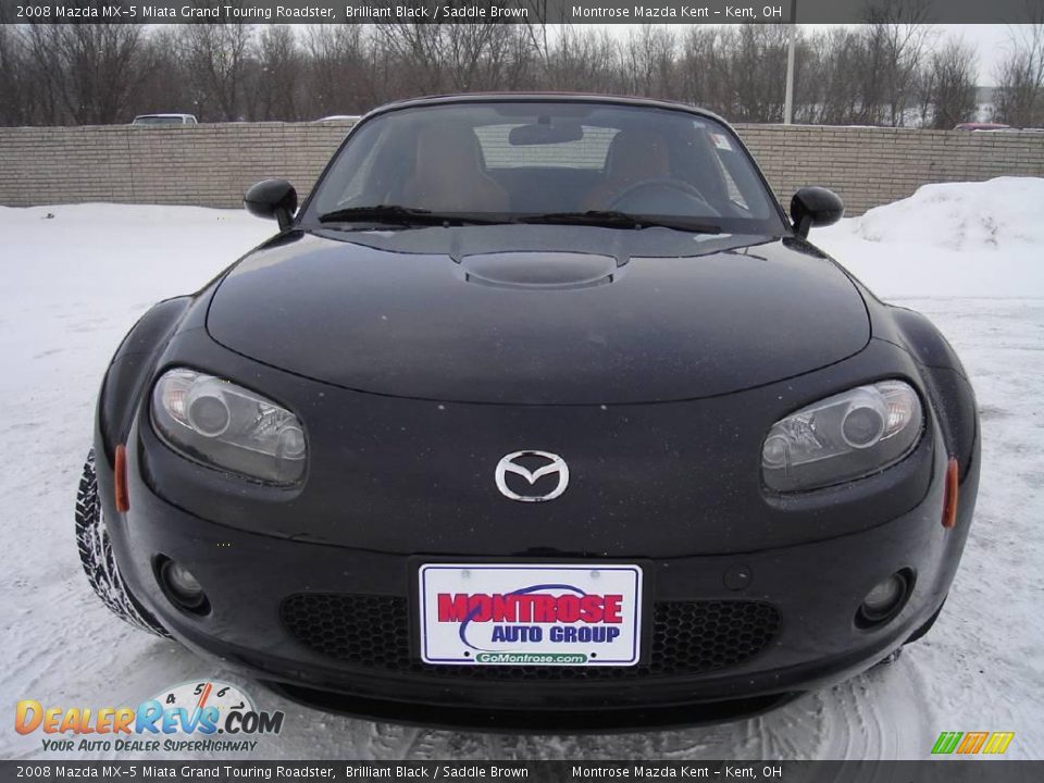 2008 Mazda MX-5 Miata Grand Touring Roadster Brilliant Black / Saddle Brown Photo #8