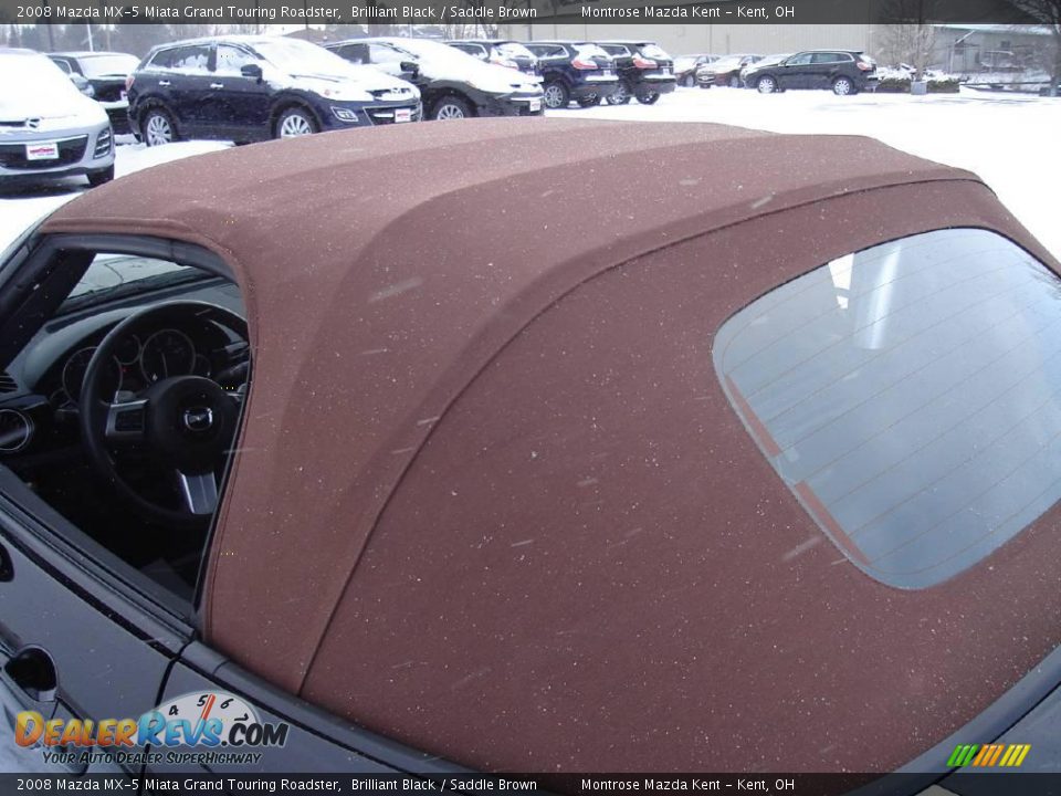 2008 Mazda MX-5 Miata Grand Touring Roadster Brilliant Black / Saddle Brown Photo #12