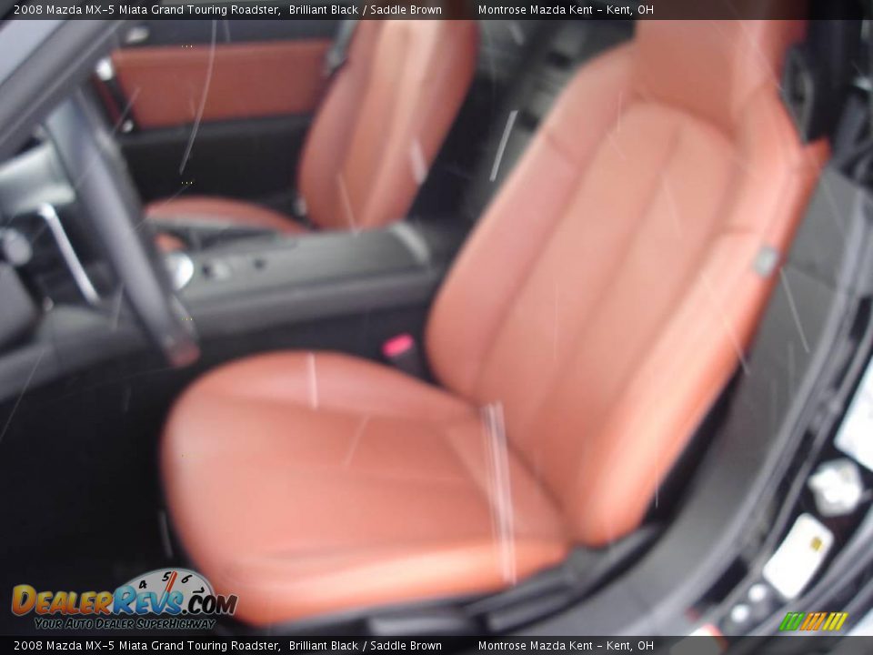 2008 Mazda MX-5 Miata Grand Touring Roadster Brilliant Black / Saddle Brown Photo #14