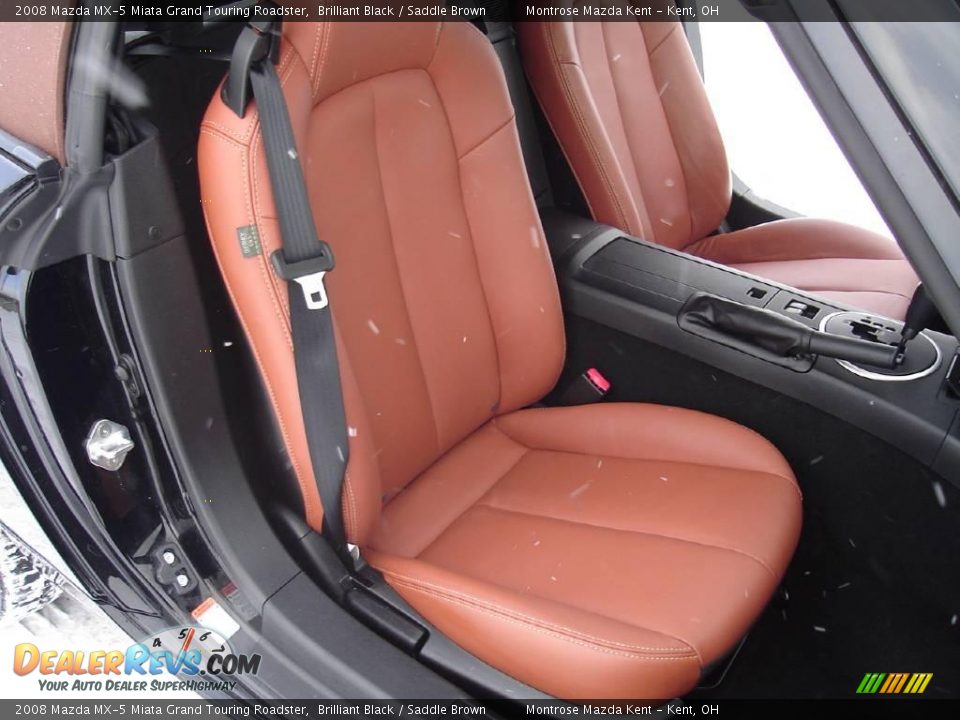 2008 Mazda MX-5 Miata Grand Touring Roadster Brilliant Black / Saddle Brown Photo #15
