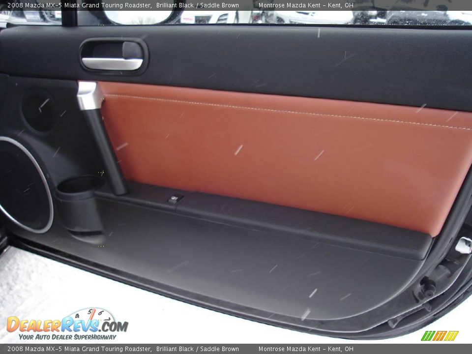 2008 Mazda MX-5 Miata Grand Touring Roadster Brilliant Black / Saddle Brown Photo #16