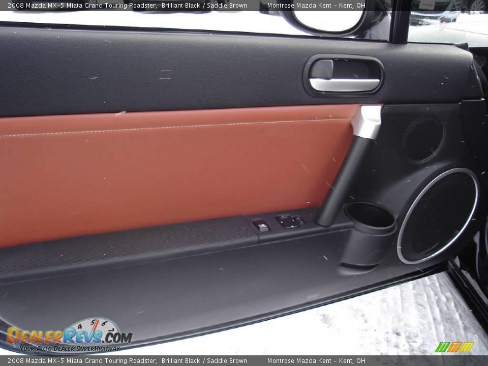 2008 Mazda MX-5 Miata Grand Touring Roadster Brilliant Black / Saddle Brown Photo #18