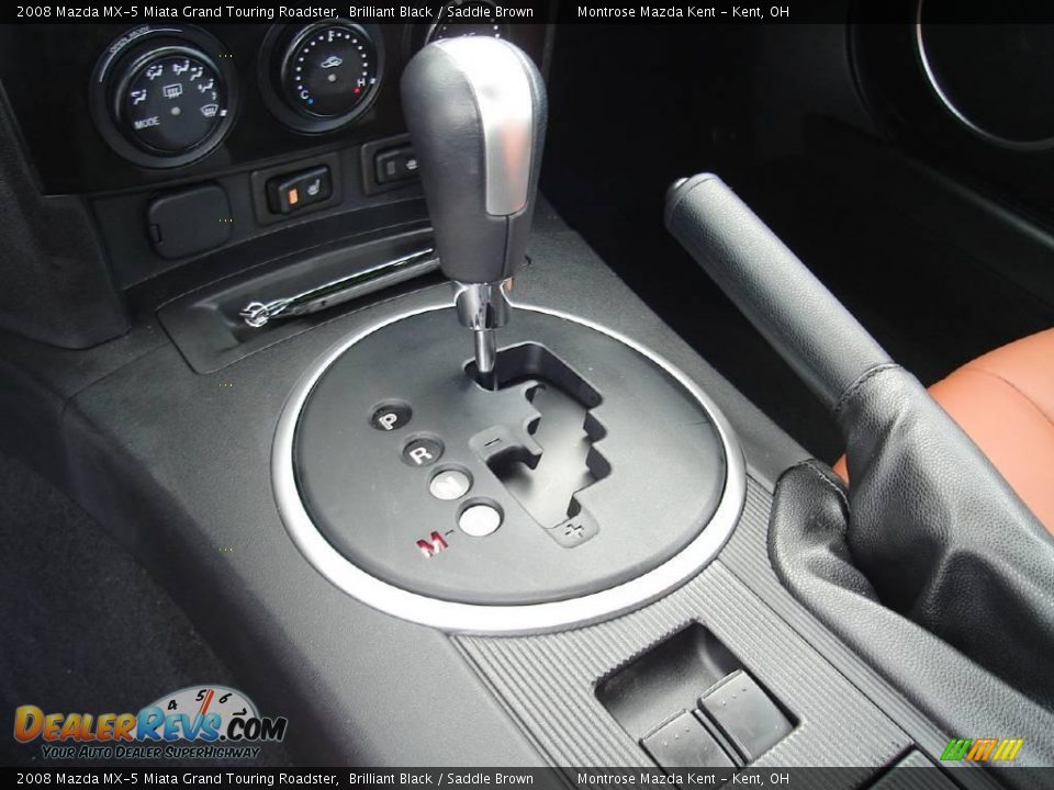 2008 Mazda MX-5 Miata Grand Touring Roadster Brilliant Black / Saddle Brown Photo #26
