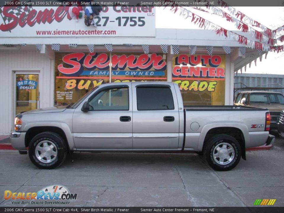 2006 GMC Sierra 1500 SLT Crew Cab 4x4 Silver Birch Metallic / Pewter Photo #1