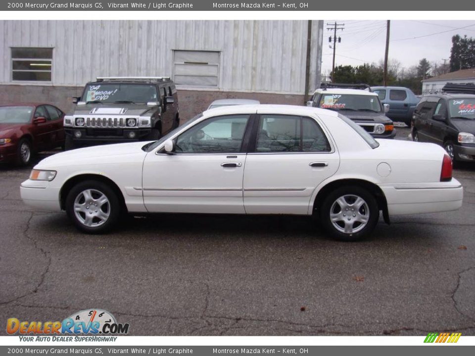 2000 Mercury Grand Marquis GS Vibrant White / Light Graphite Photo #2