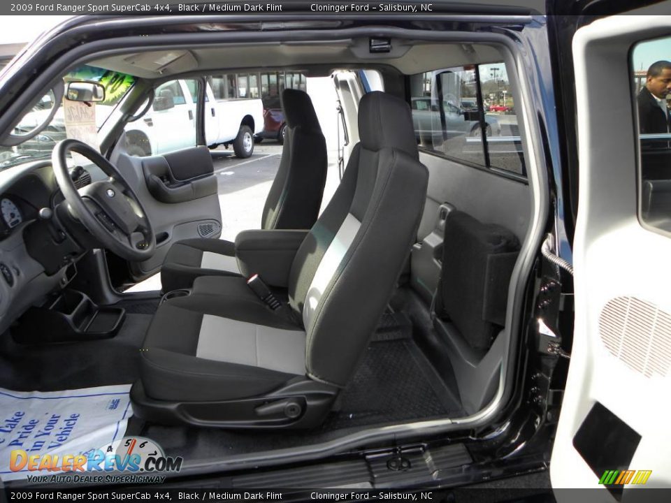 2009 Ford Ranger Sport SuperCab 4x4 Black / Medium Dark Flint Photo #6