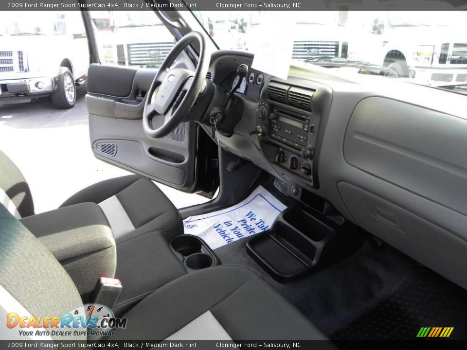 2009 Ford Ranger Sport SuperCab 4x4 Black / Medium Dark Flint Photo #9