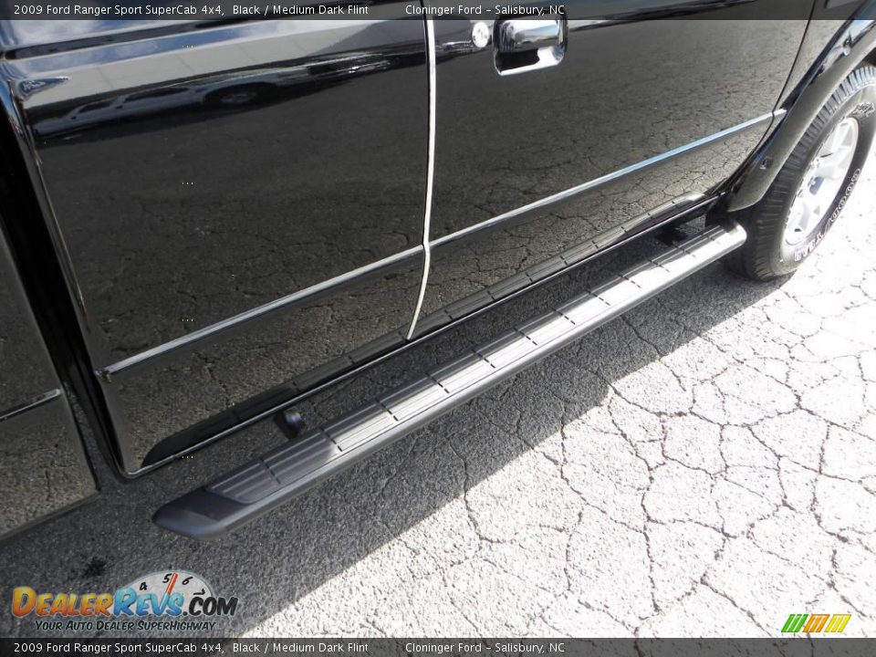 2009 Ford Ranger Sport SuperCab 4x4 Black / Medium Dark Flint Photo #10